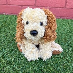Ty Beanie Babies Houston Dog Plush 2006 Tan Brown Curly Hair Puppy Red Collar